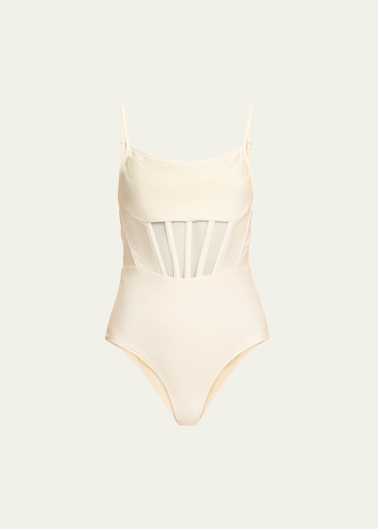 Shop Patbo Corset Waist One-piece Swimsuit In White