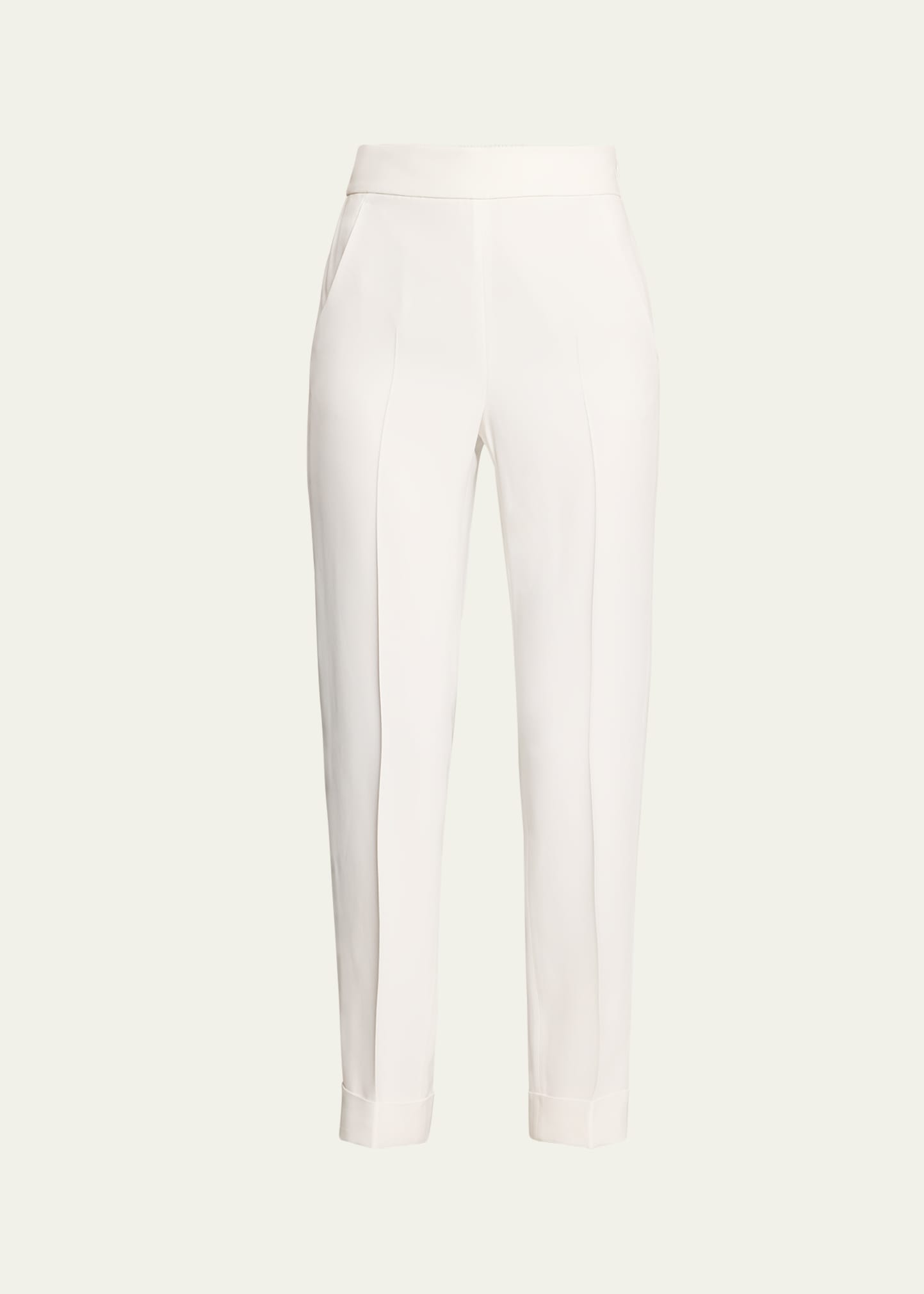Akris Straight Leg Wool Pants In Offwhite
