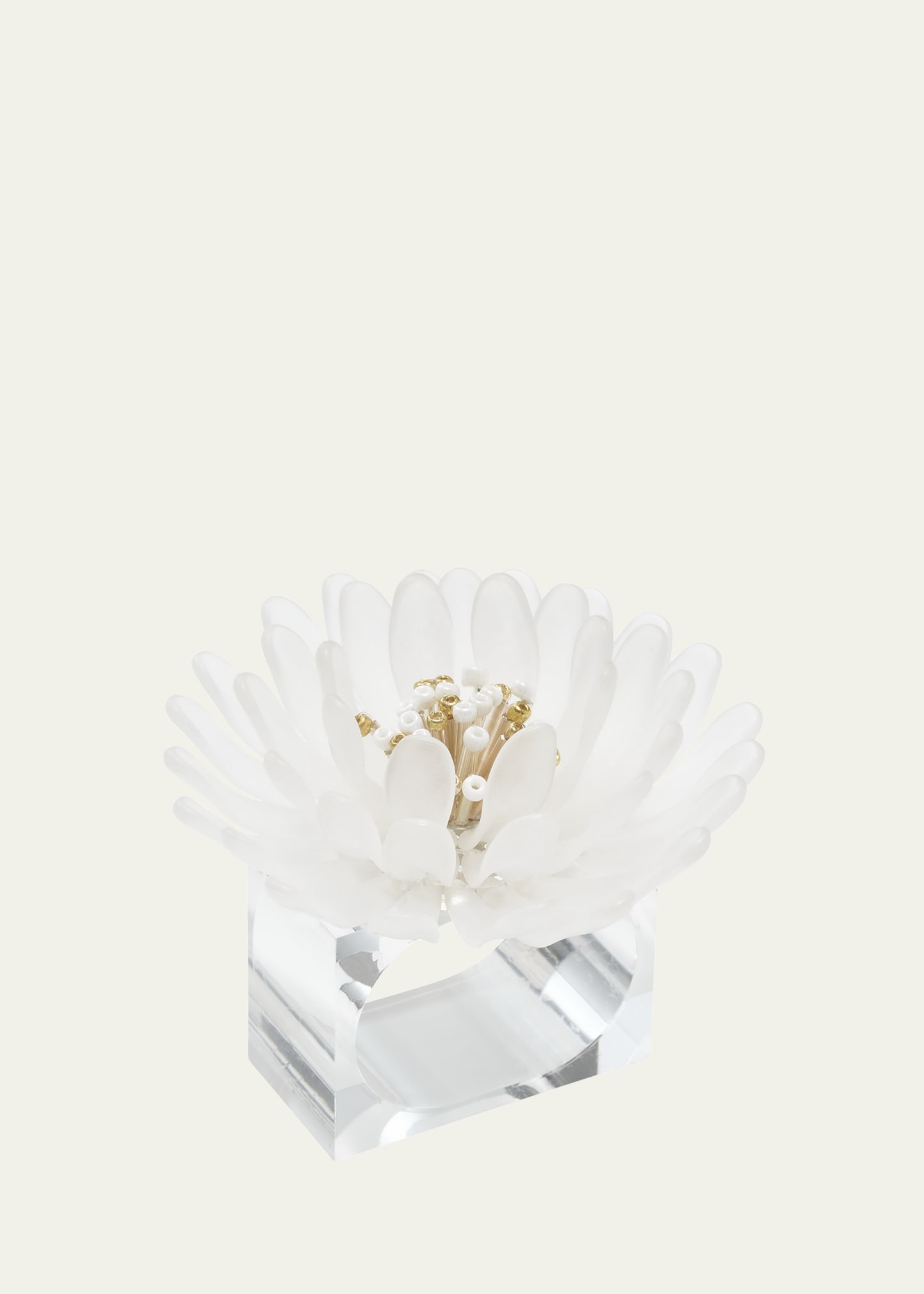 Kim Seybert Cosmos Napkin Rings, Set Of 4 In Whitegold