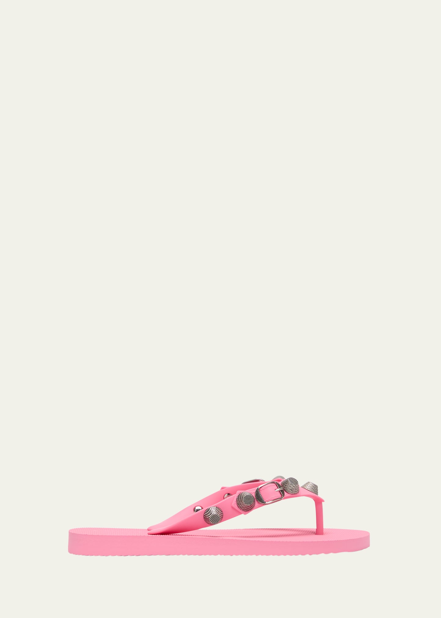 Balenciaga Cagole Studded Flip Flop Sandals In Pink