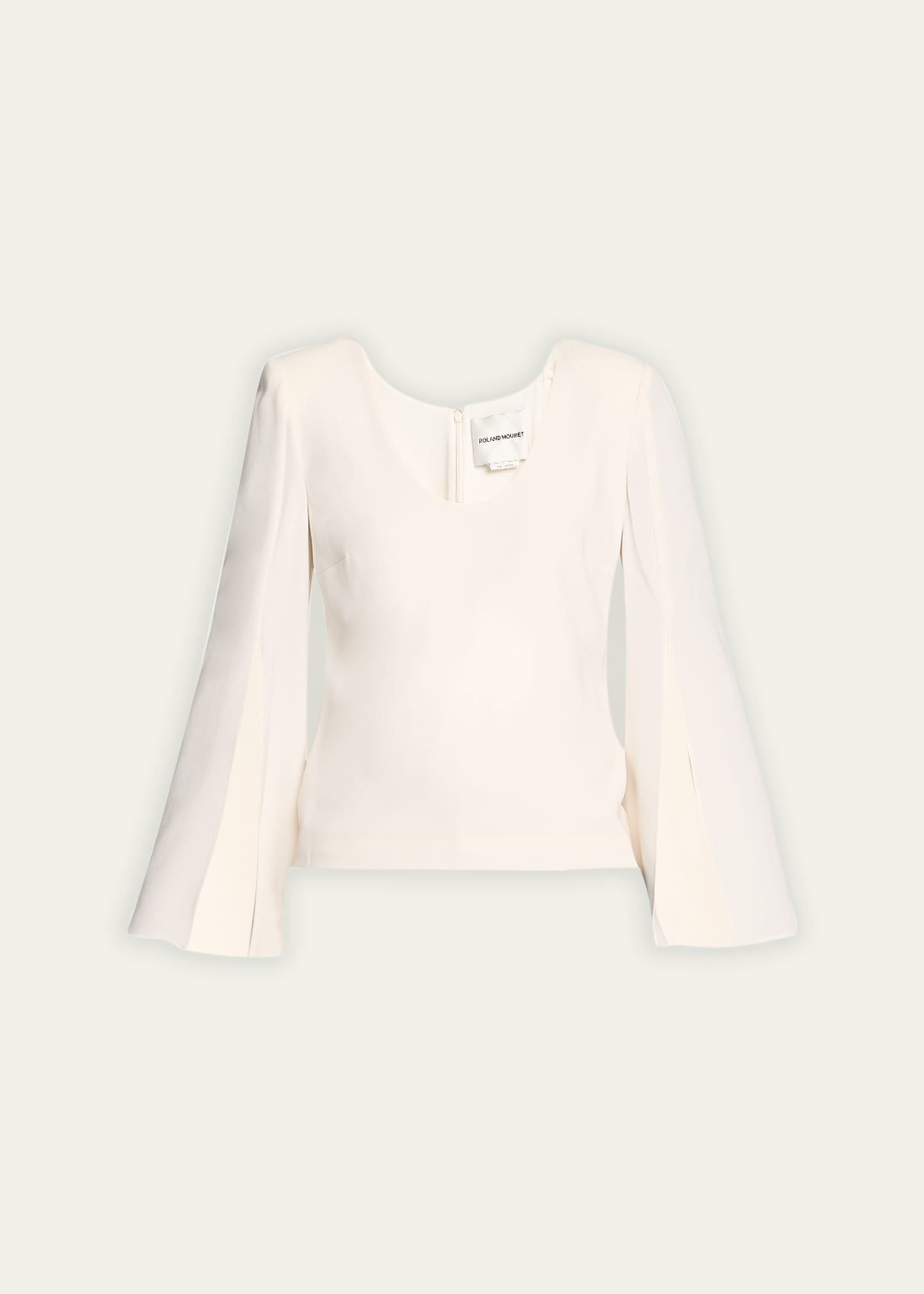 Roland Mouret Split-sleeve Cady Top In Beige