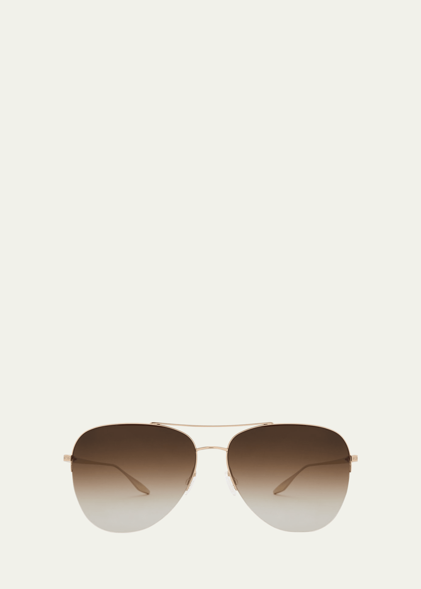 Barton Perreira Chevalier Brown Titanium Aviator Sunglasses In Metallic