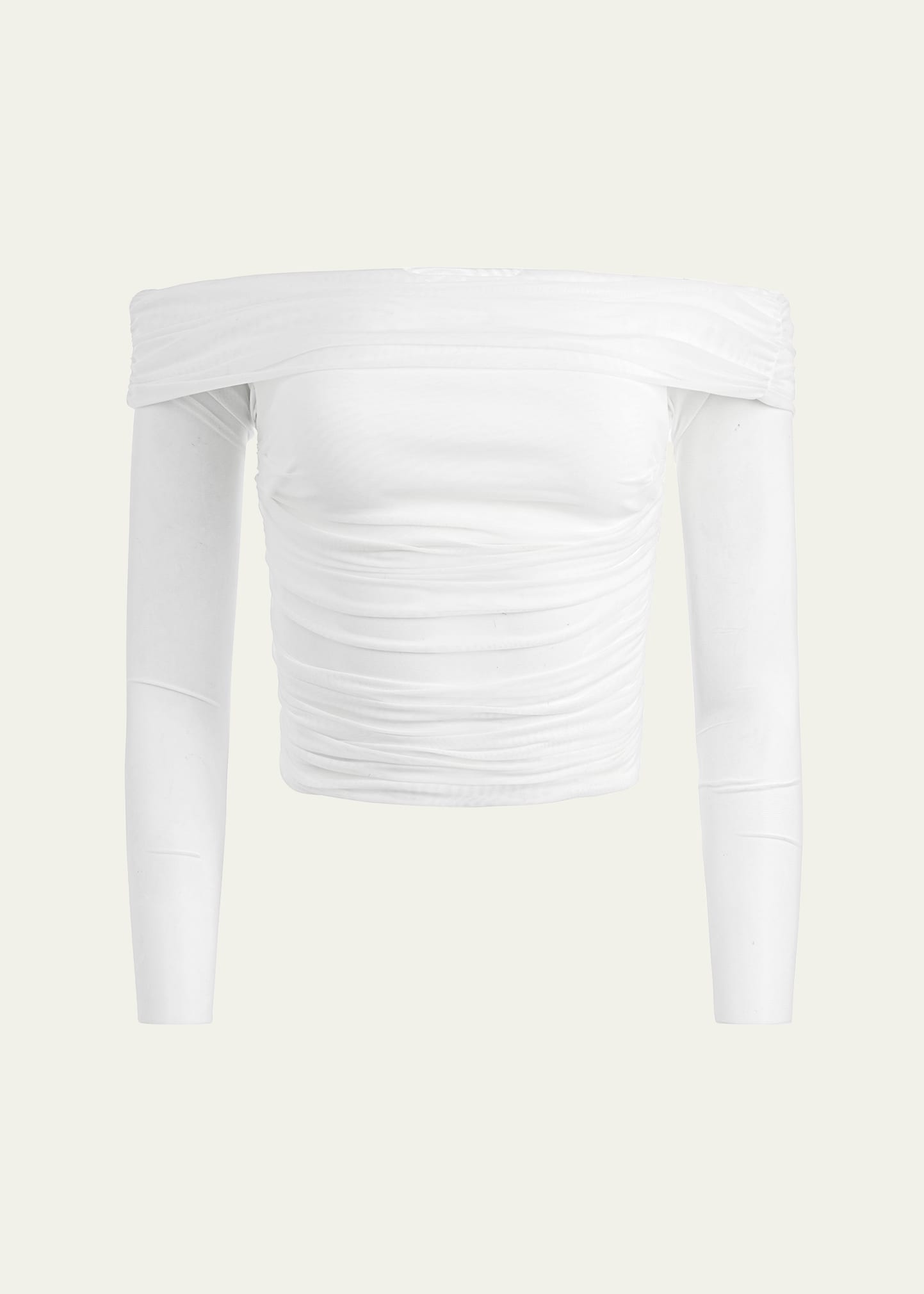 Alice And Olivia Isadola Ruched Off-the-shoulder Top In White