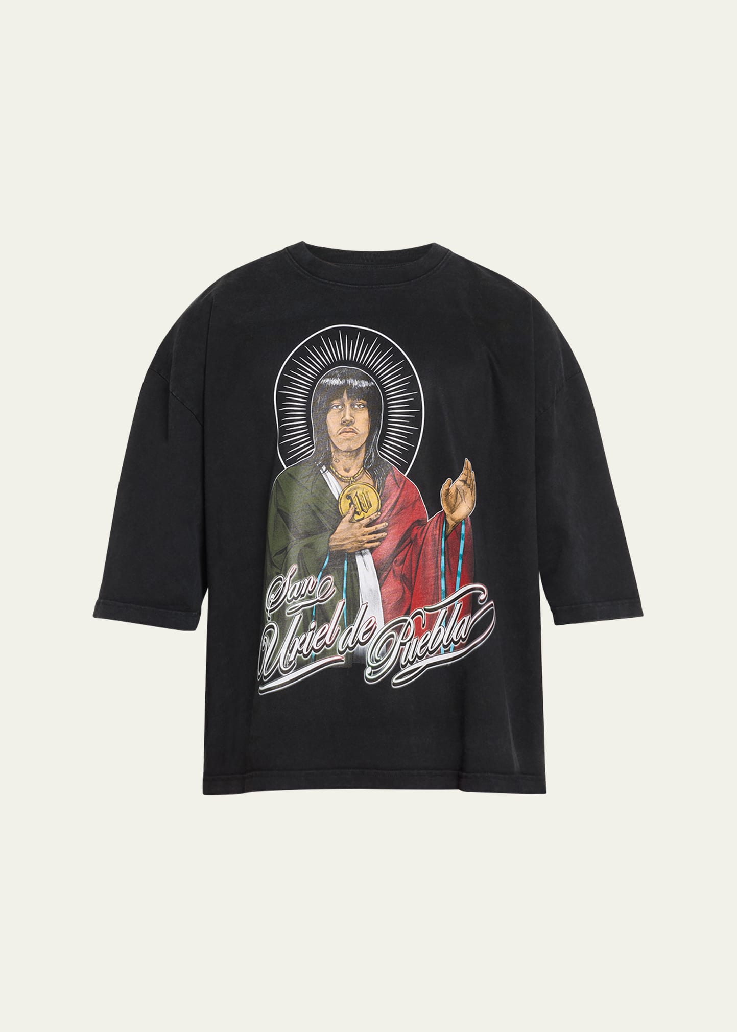 Shop Willy Chavarria Men's San Uriel Boxy T-shirt In Black - San Yurie
