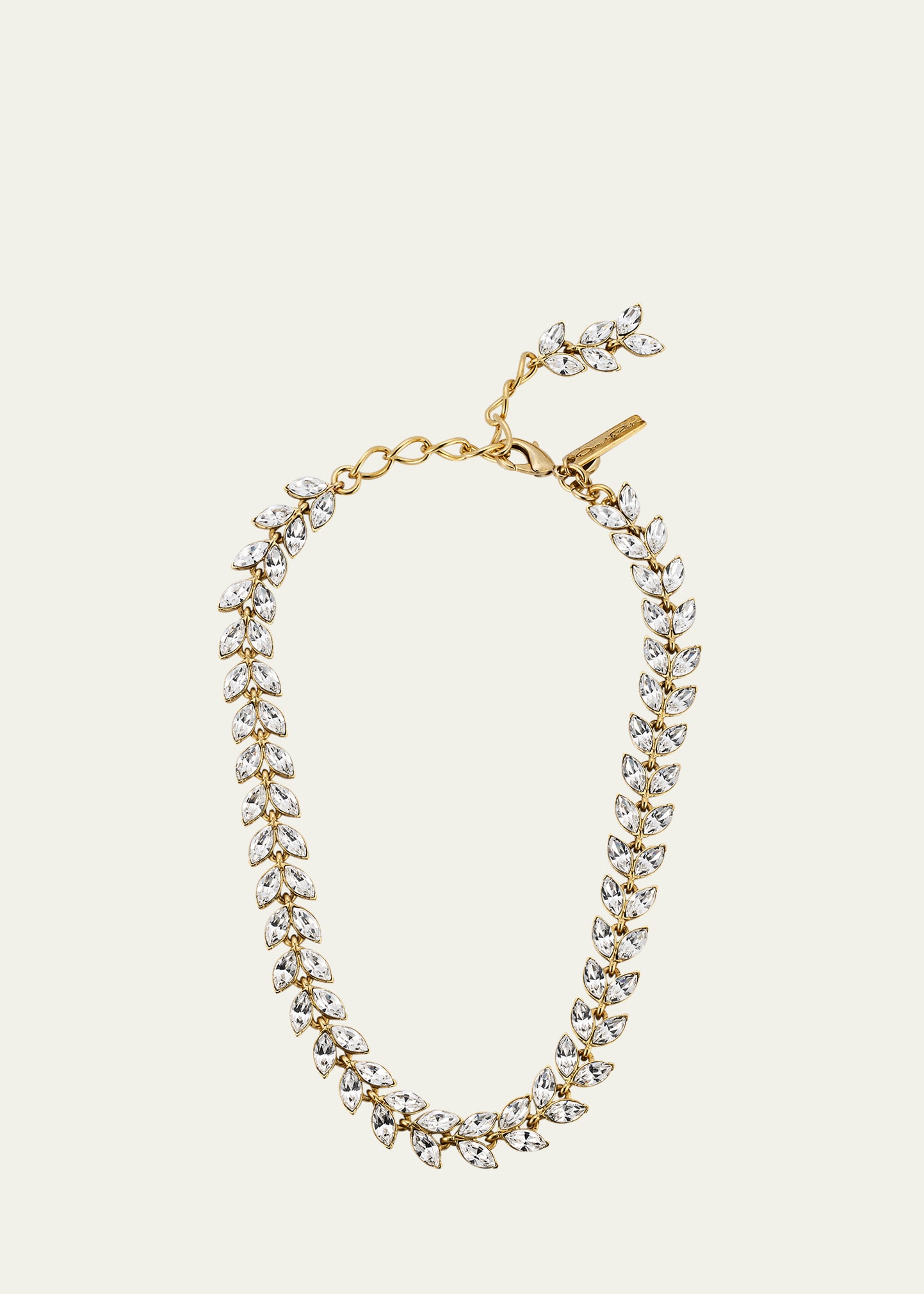 Oscar De La Renta Crystal Leaf Necklace In Neutral