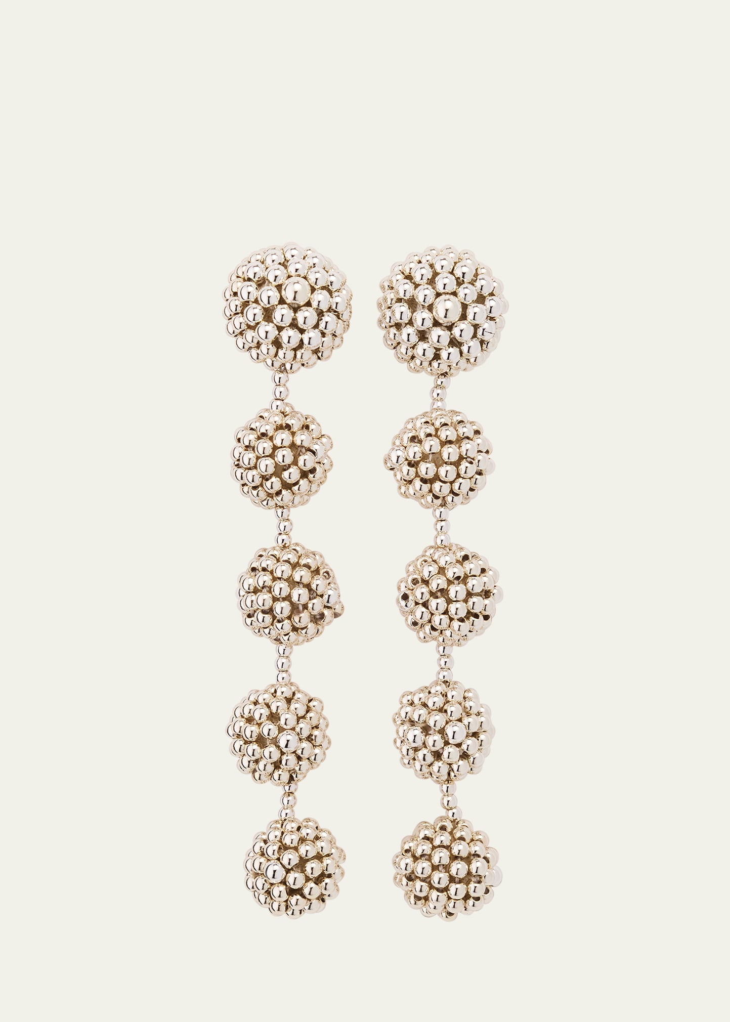 5-Ball Beaded Chandelier Earrings