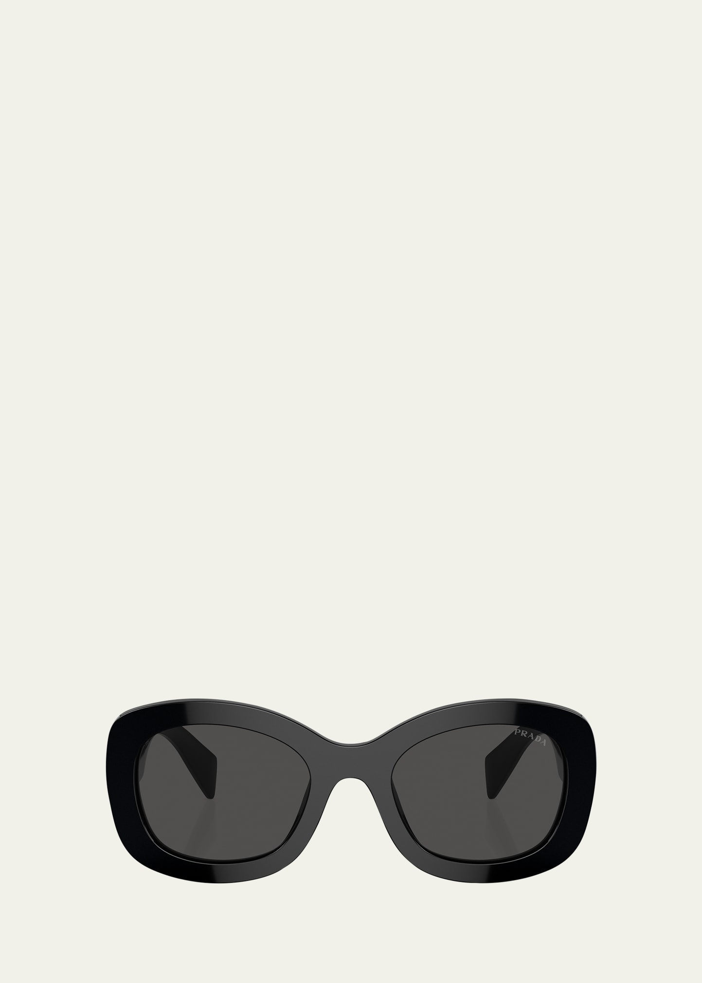 Prada Dark Grey Oval Ladies Sunglasses Pr A13s 1ab5s0 54 In Black