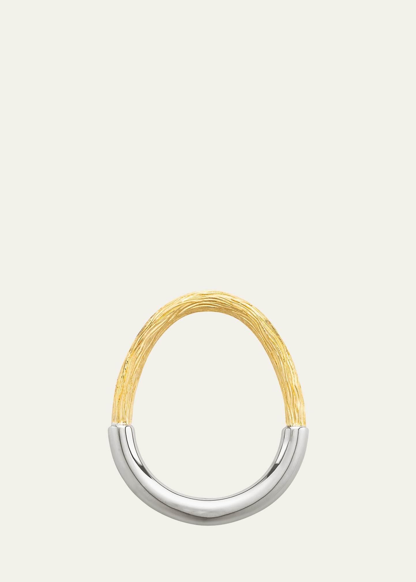 18K Yellow and White Gold Riviera Chasing Band Ring