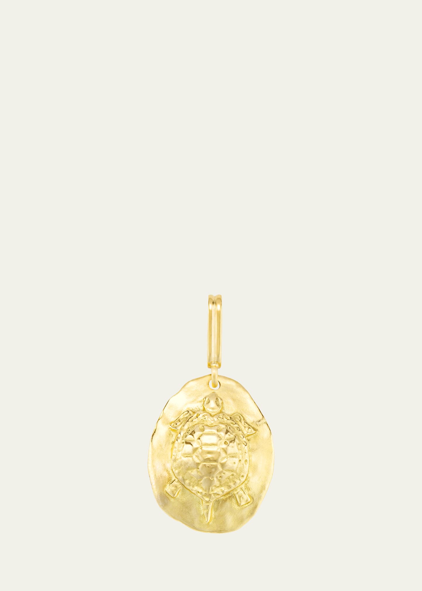 18K Yellow Gold Turtle Medal Charm