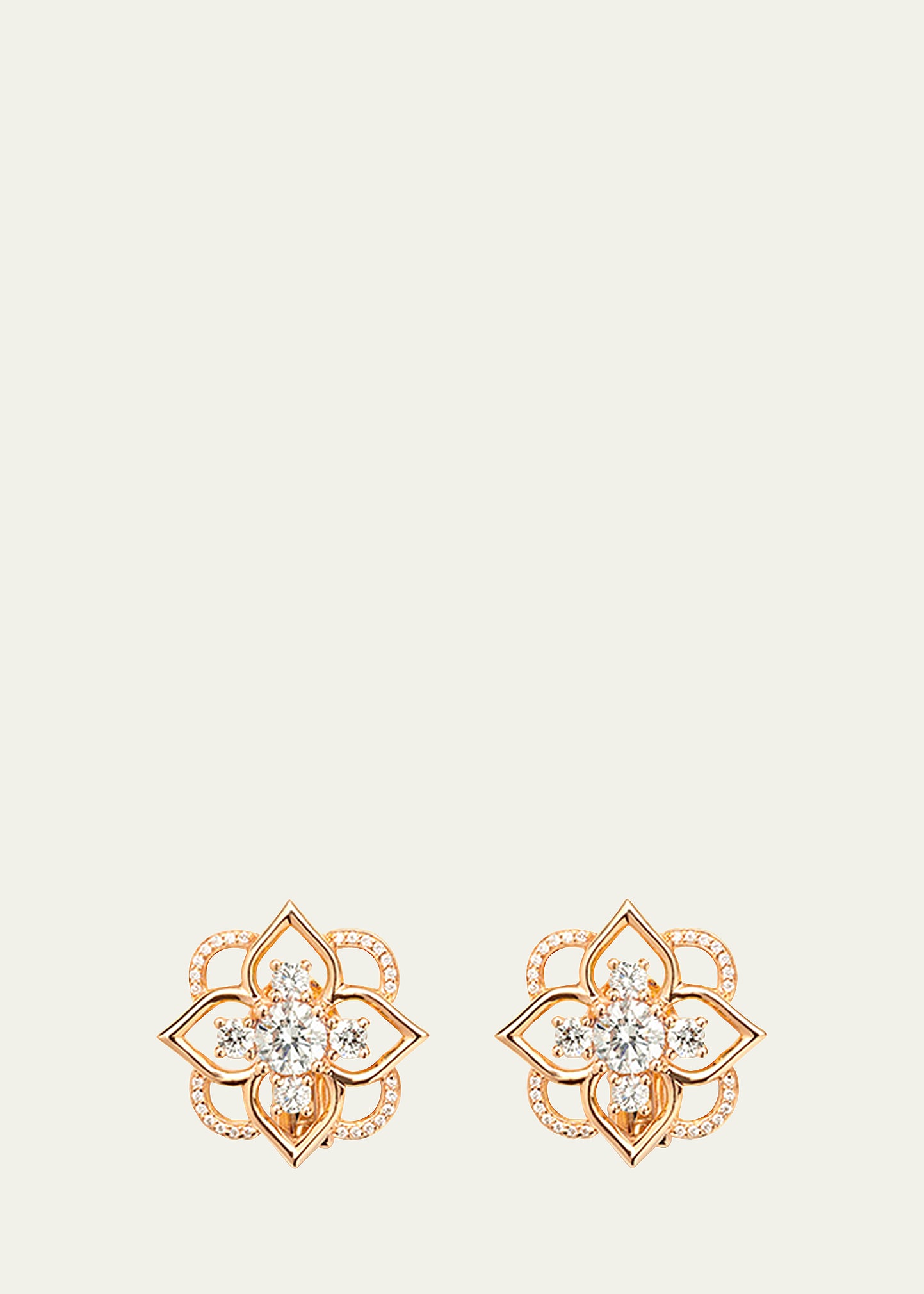 Mellerio 18k Pink Gold Giardino Earrings With Diamonds