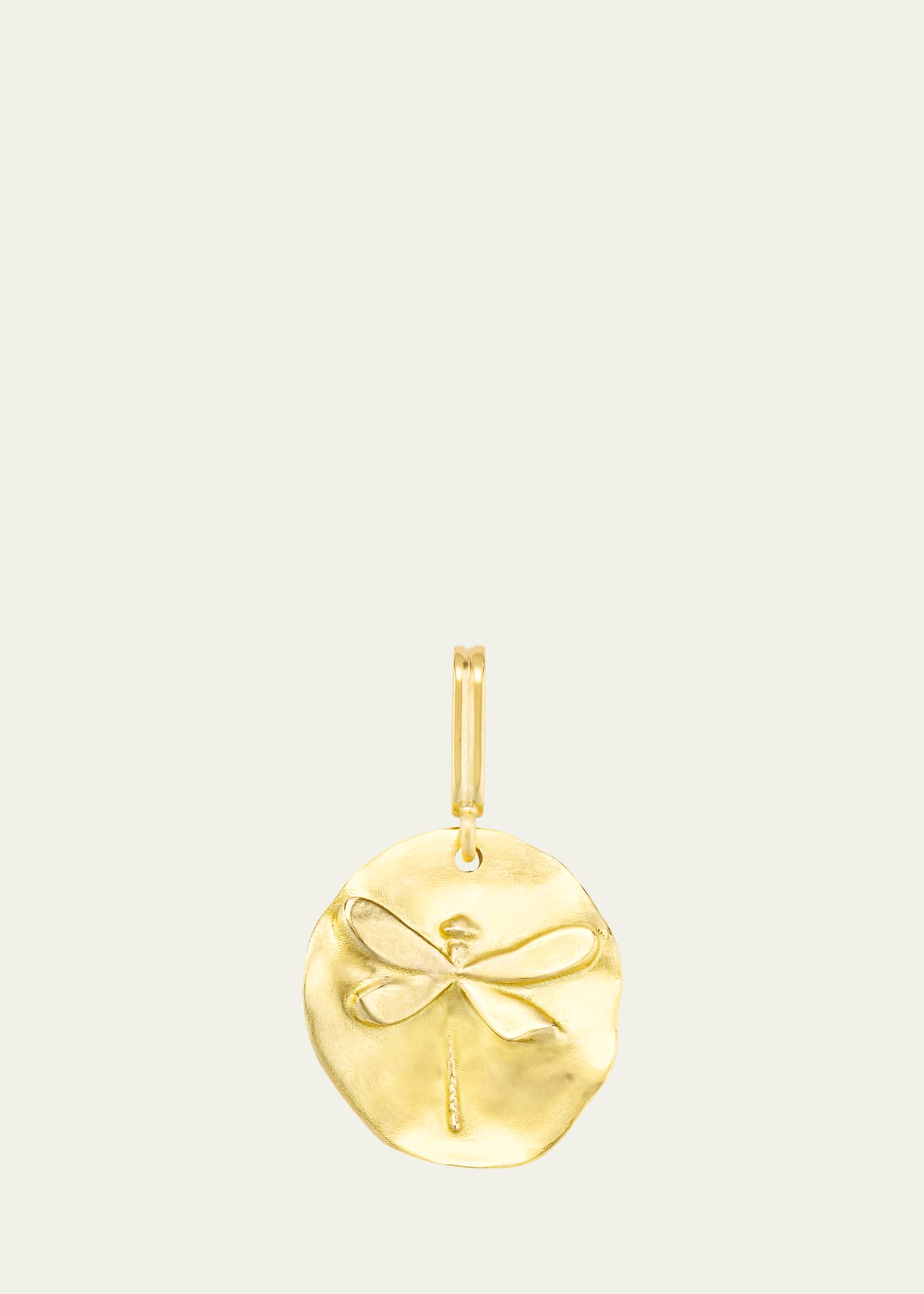 18K Yellow Gold Dragonfly Medal Charm
