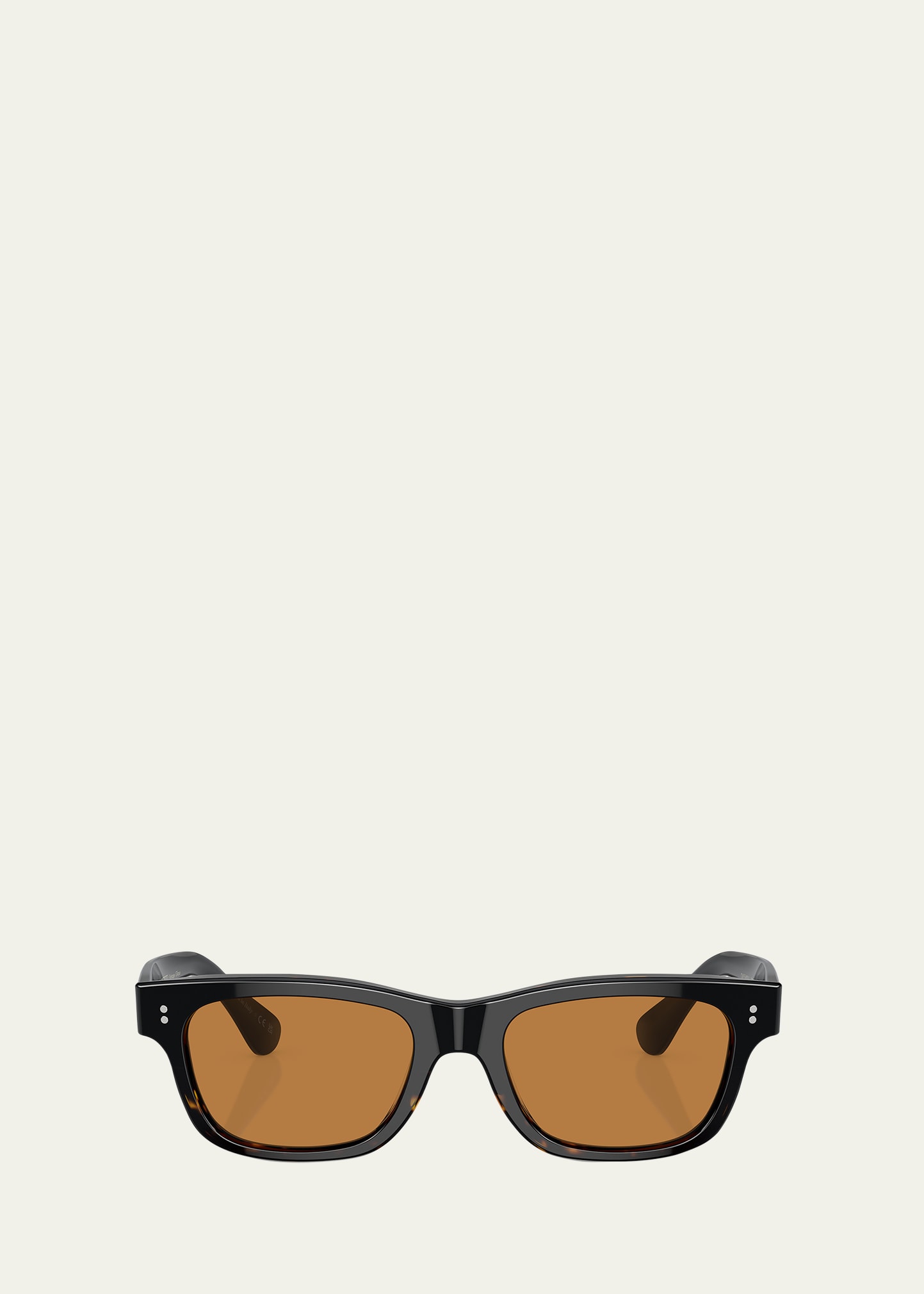 Shop Oliver Peoples Men's Rosson Sun Acetate Rectangle Sunglasses In Matte Black