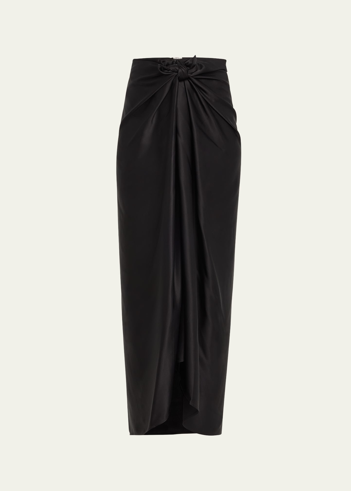 Satin Knot Maxi Skirt