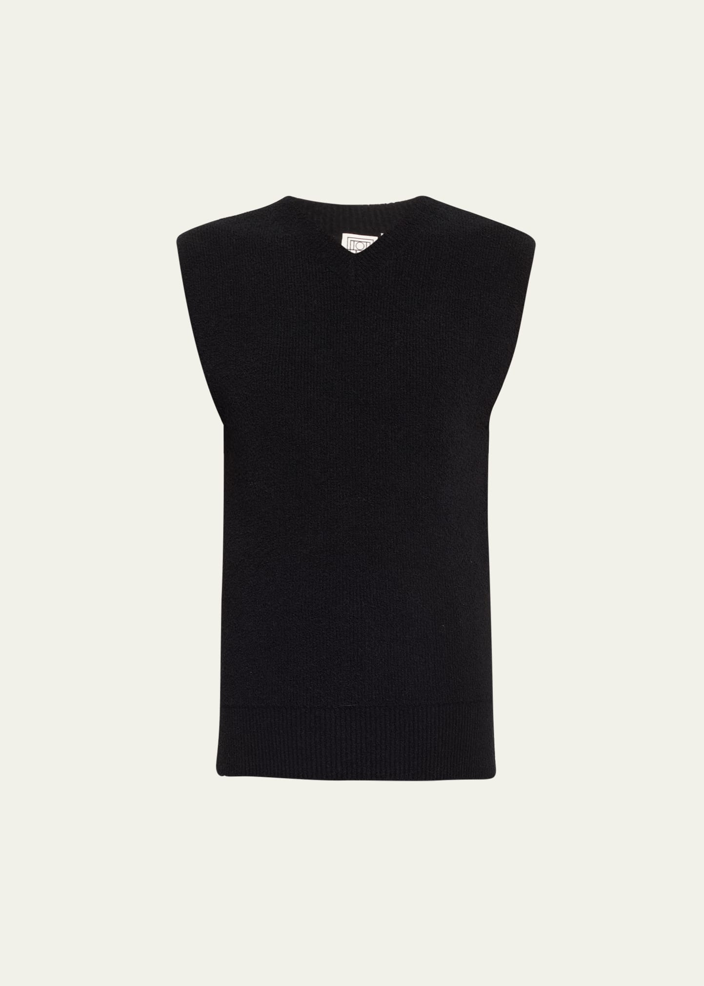 Shop Totême V-neck Sleeveless Terry Knit Vest In Black
