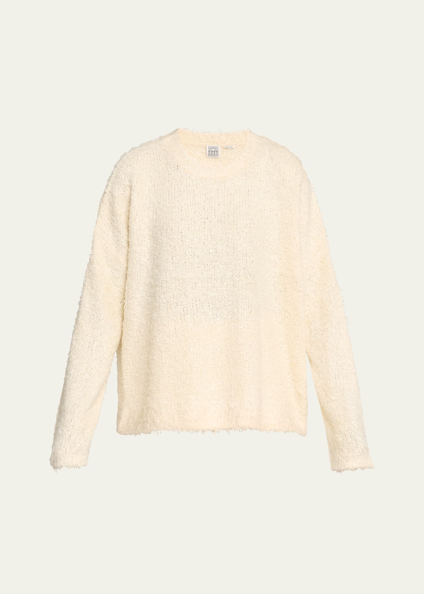 Totême Boxy Silk Knit Sweater In Open White