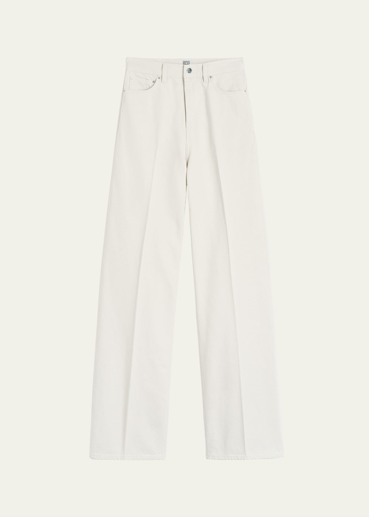 Totême High-rise Straight-leg Press-creased Denim Jeans In White