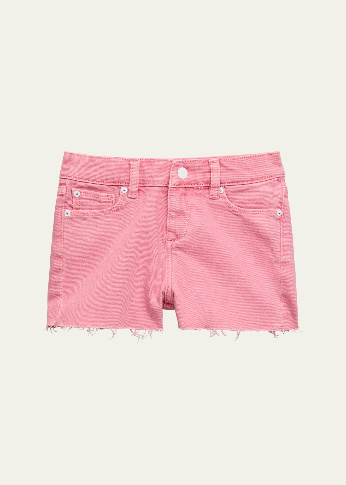 Shop Dl1961 Girl's Lucy Cutoff Denim Shorts In Flamingo