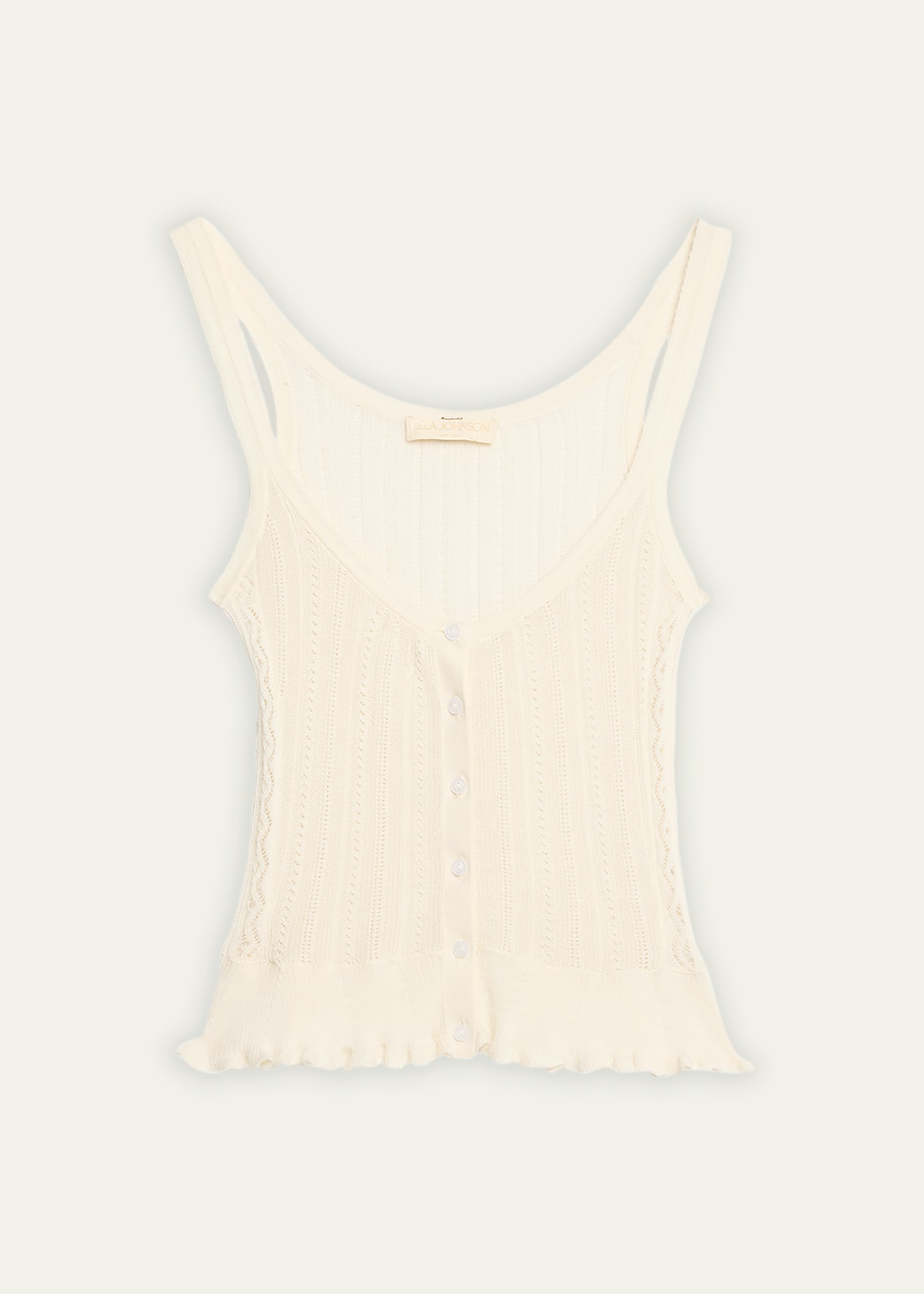 Ulla Johnson Callie Pointelle Silk And Cotton Tank Top In Neutral