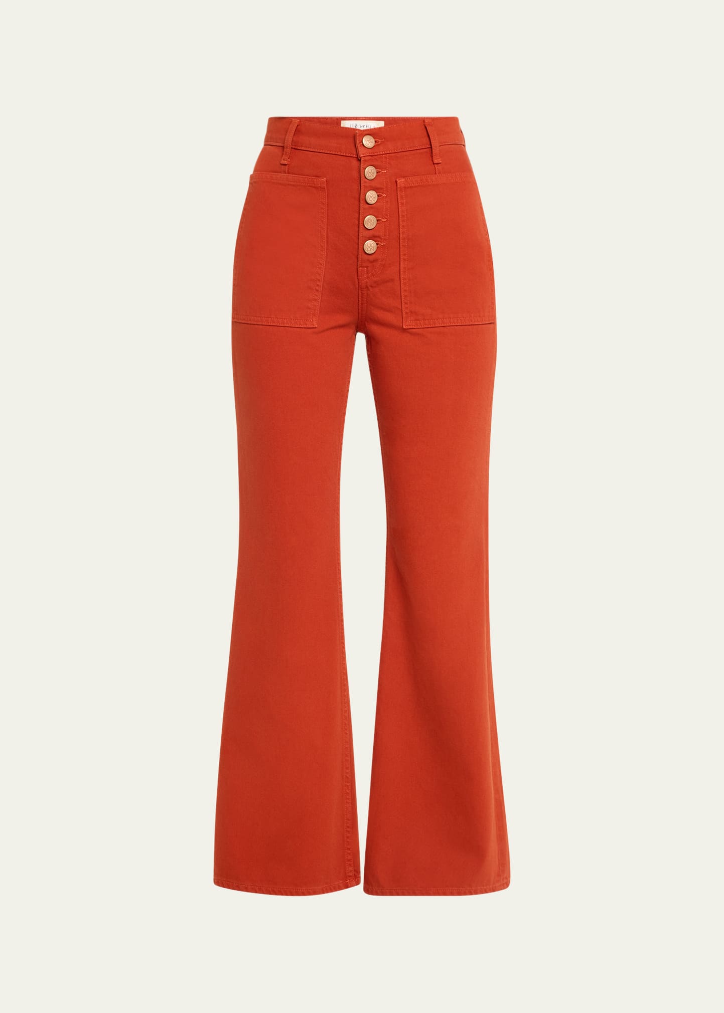 Shop Ulla Johnson The Lou Flare Denim Jeans In Red Ochre Wash