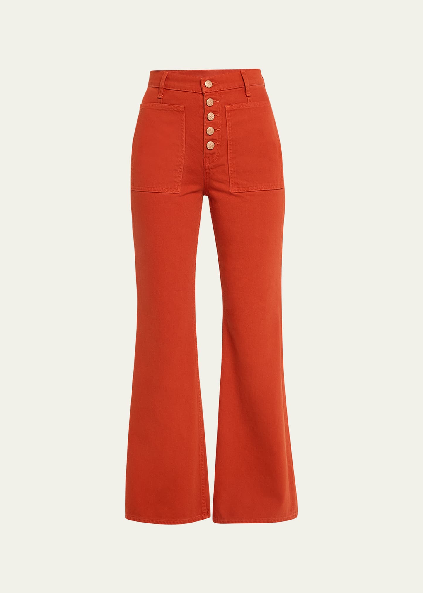 Shop Ulla Johnson The Lou Flare Denim Jeans In Red Ochre Wash