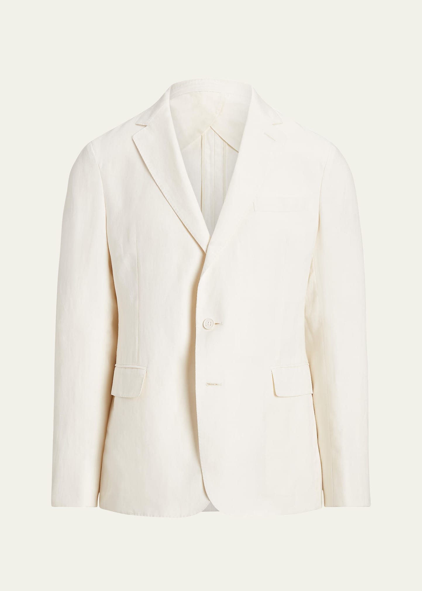 Shop Ralph Lauren Men's Haldey Silk And Line Single-breasted Dinner Jacket In Cream