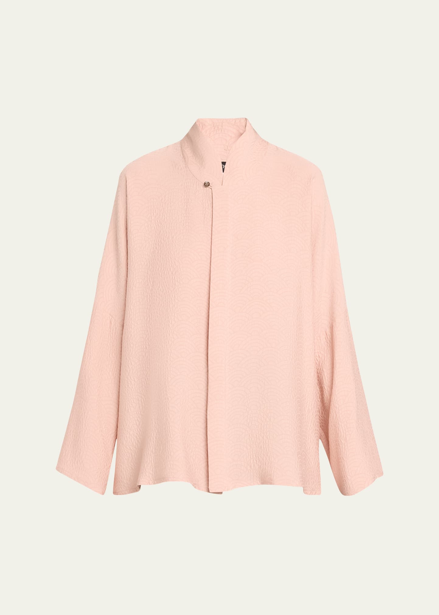 Eskandar Chinese Imperial Shirt With Chinese Collar (mid Plus Length) In Rosepowder