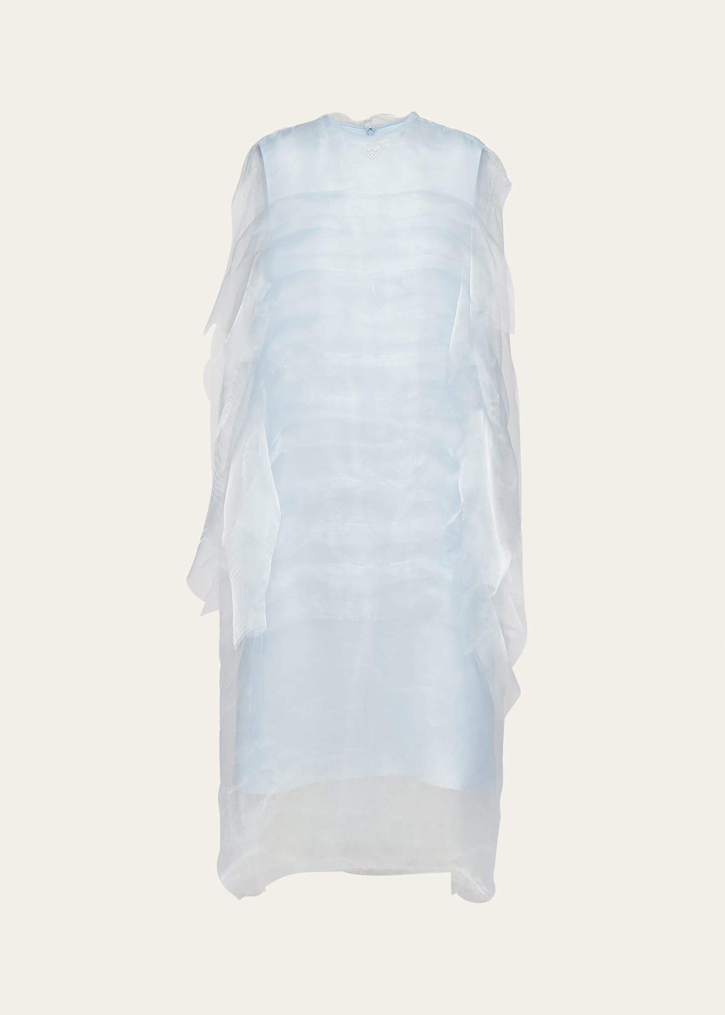 Shop Prada Sleeveless Technical Voile Dress In F0m10 Astro