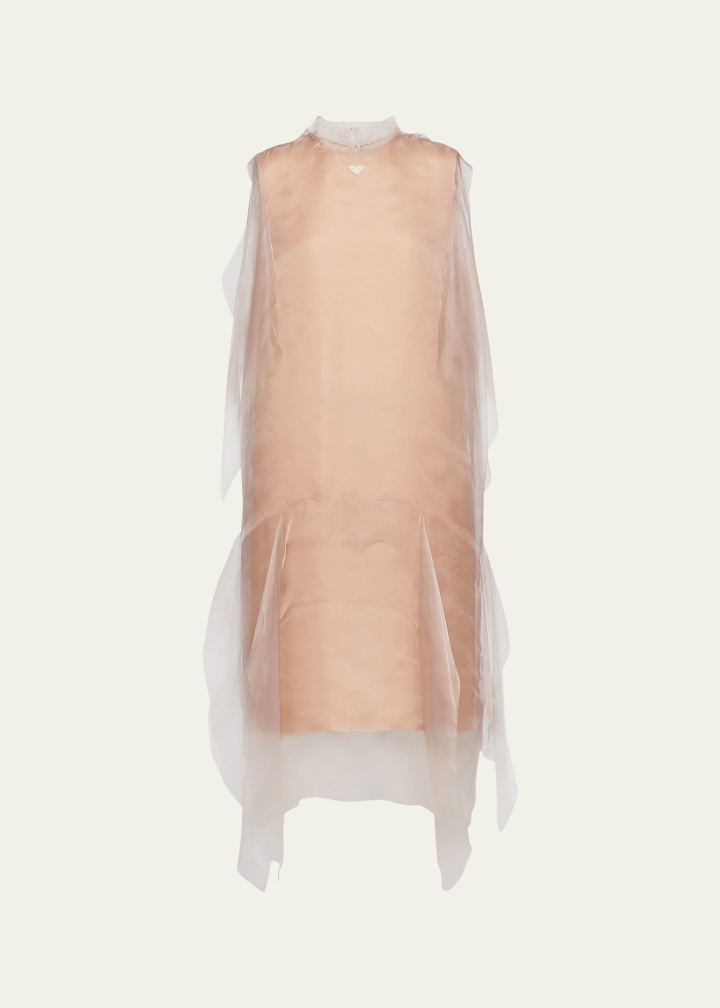 Shop Prada Tie-neck Technical Voile Dress In F063l Phard