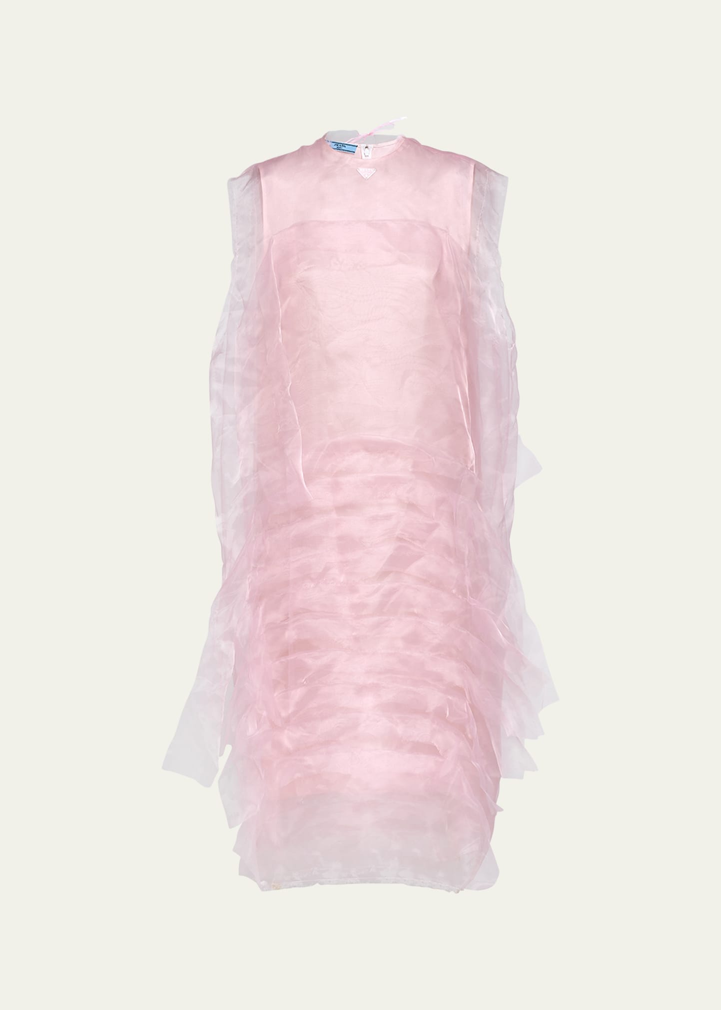 Prada Technical Voile Dress In F0028 Rosa