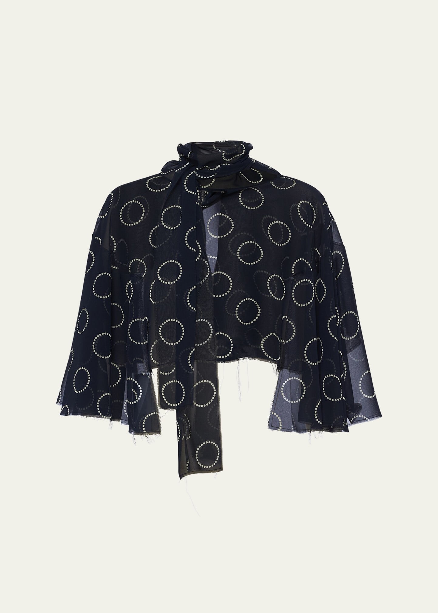 Prada Dot-print Georgette Cape In F0008 Bleu