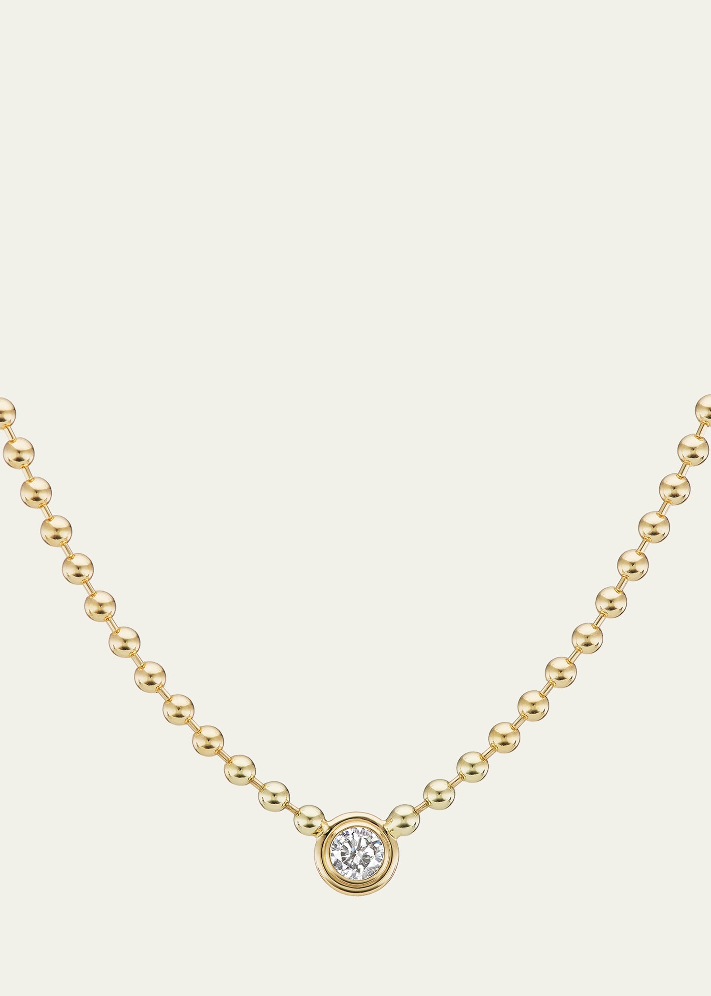 18K Yellow Gold Double Bubble Diamond Necklace