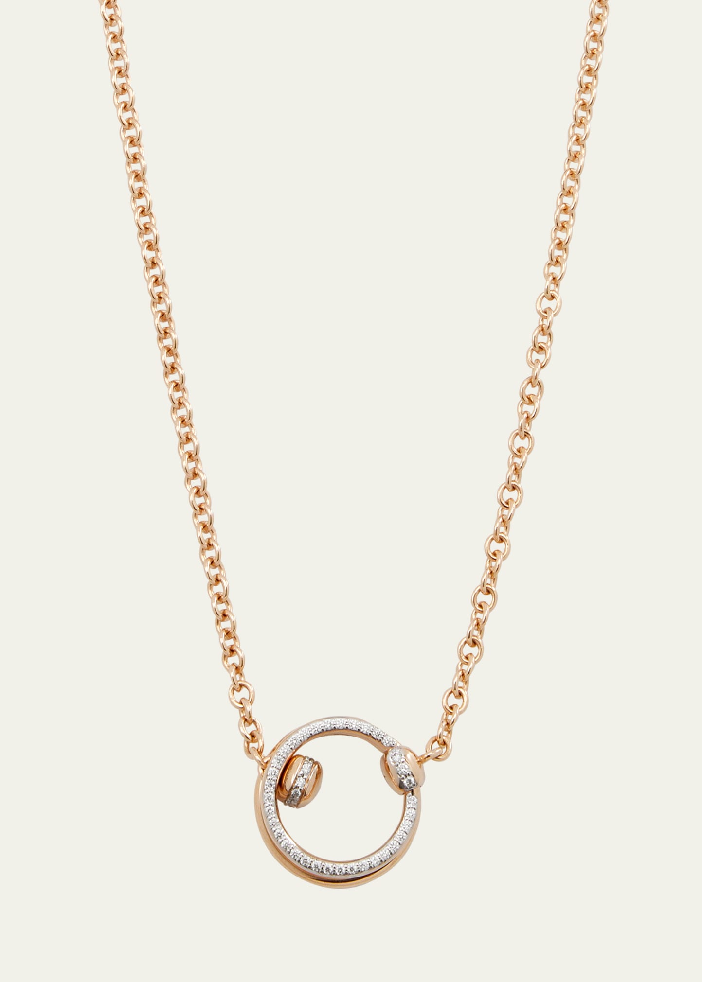 Shop Pomellato 18k Rose Gold Together Diamond Circle Pendant Necklace