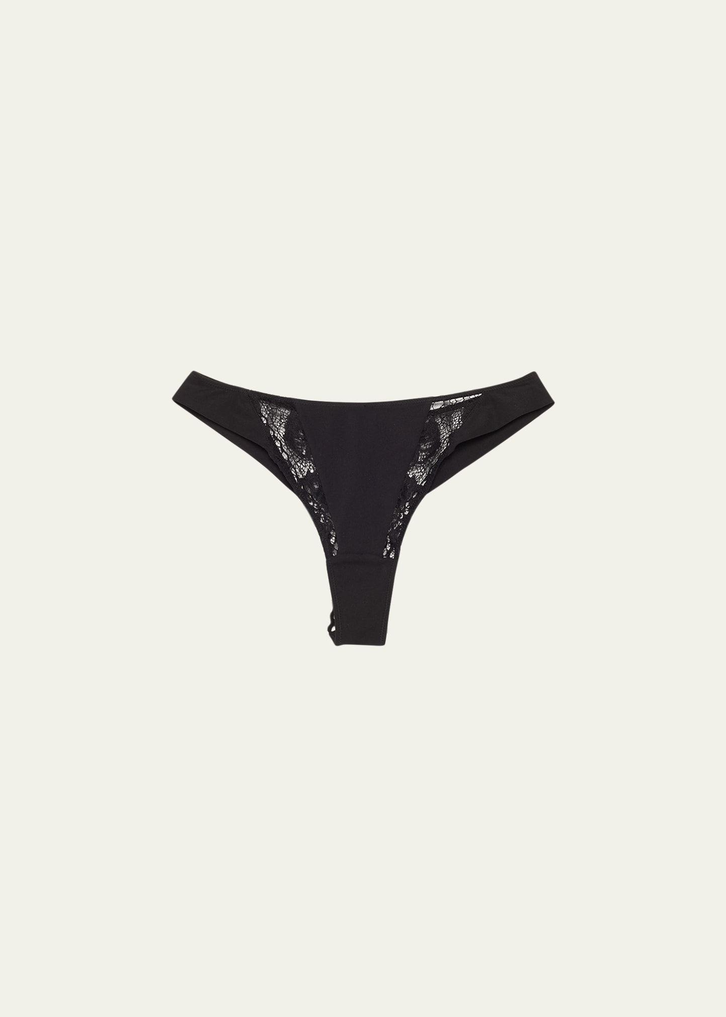 Shop Livy Broadway Microfiber And Lace Tanga In Black