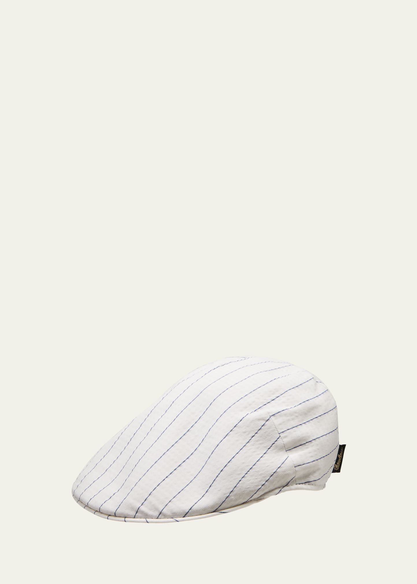 Shop Borsalino Men's Seersucker Stripe Flat Cap In White/blue
