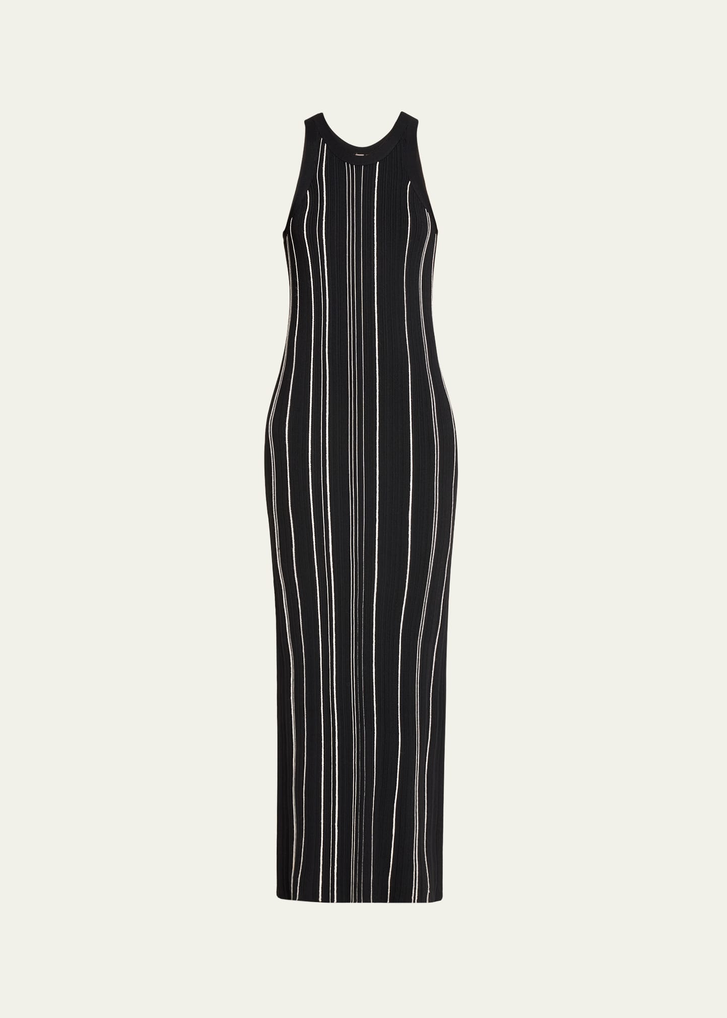 Shop Totême Curved Rib Body-con Tank Dress In Black