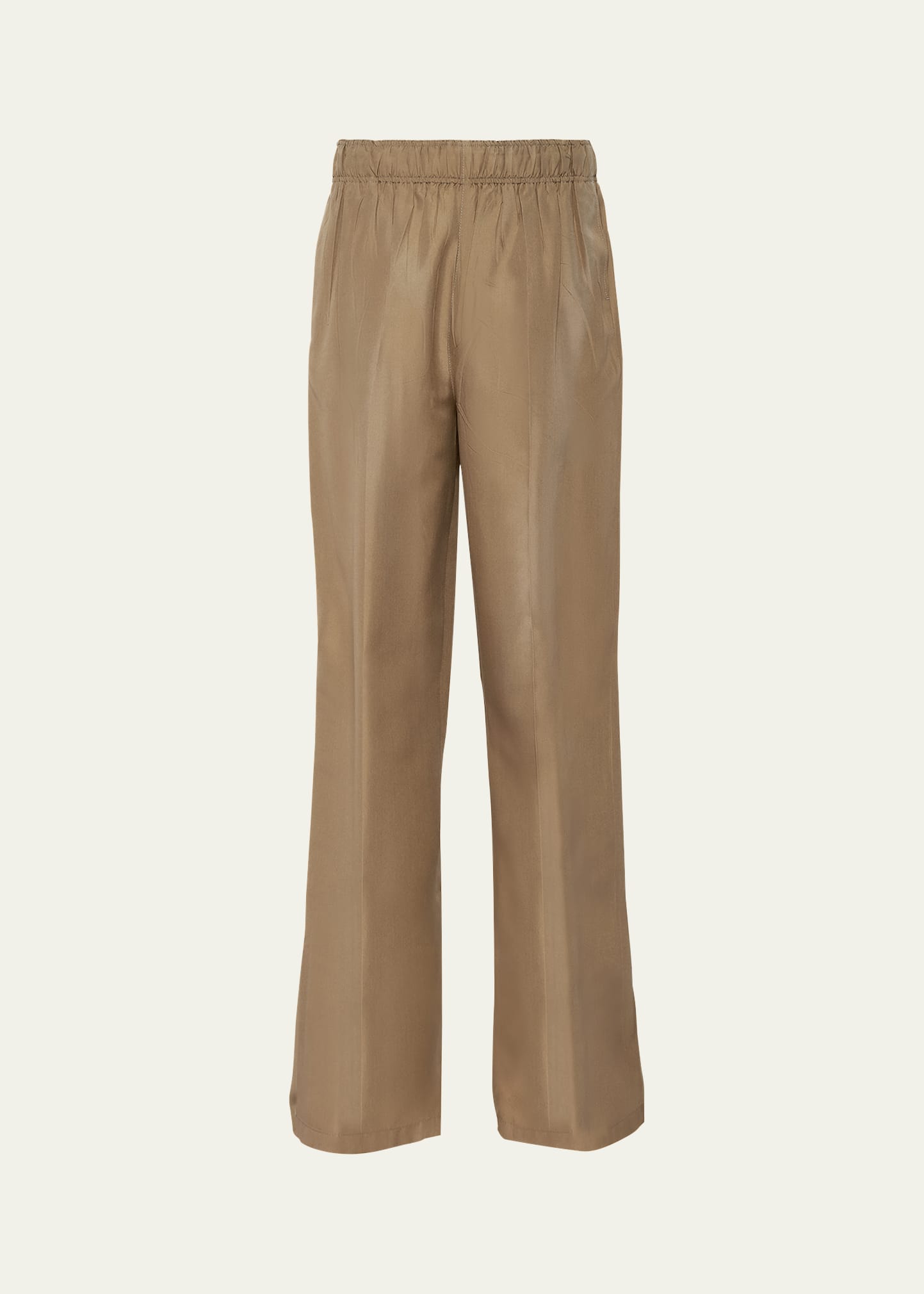 Shop Prada Silk Pants In F0393 Oliva