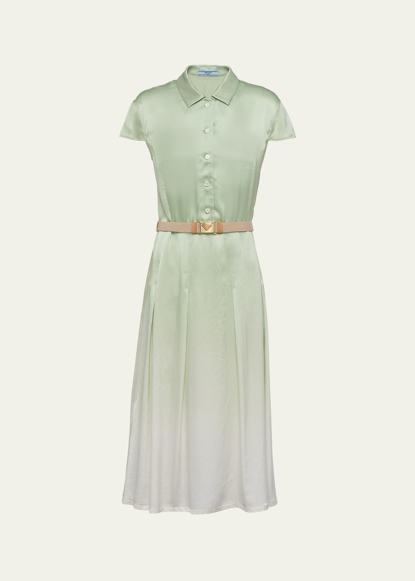 Prada Printed Satin Crepe Dress In F0035 Linfa