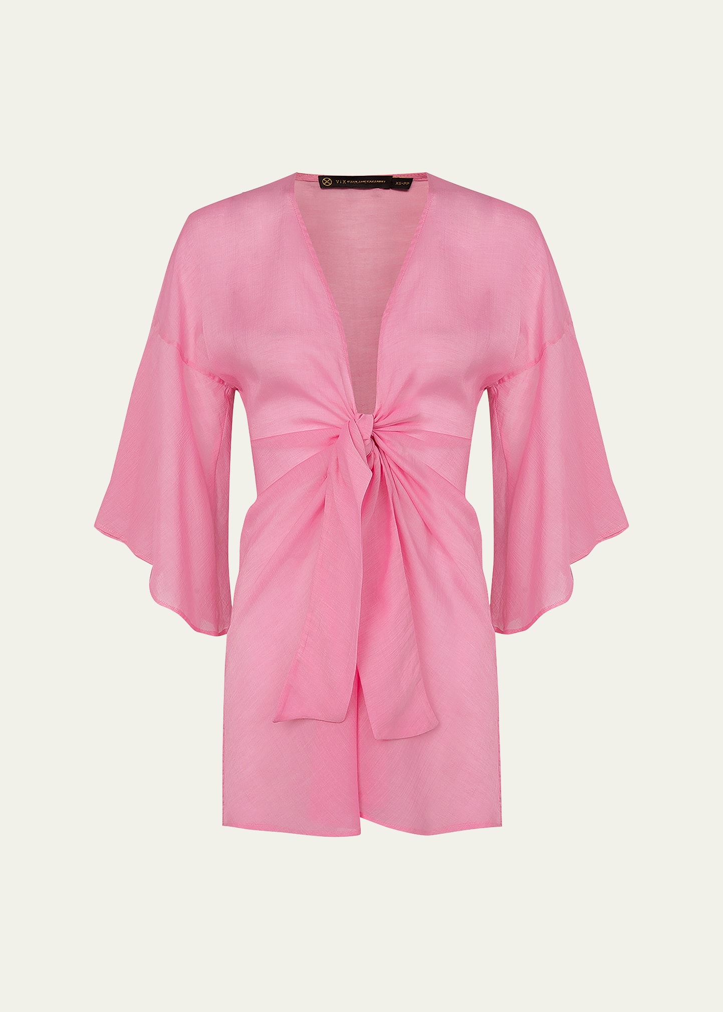 Vix Solid Perola Knot Short Coverup In Gerbera