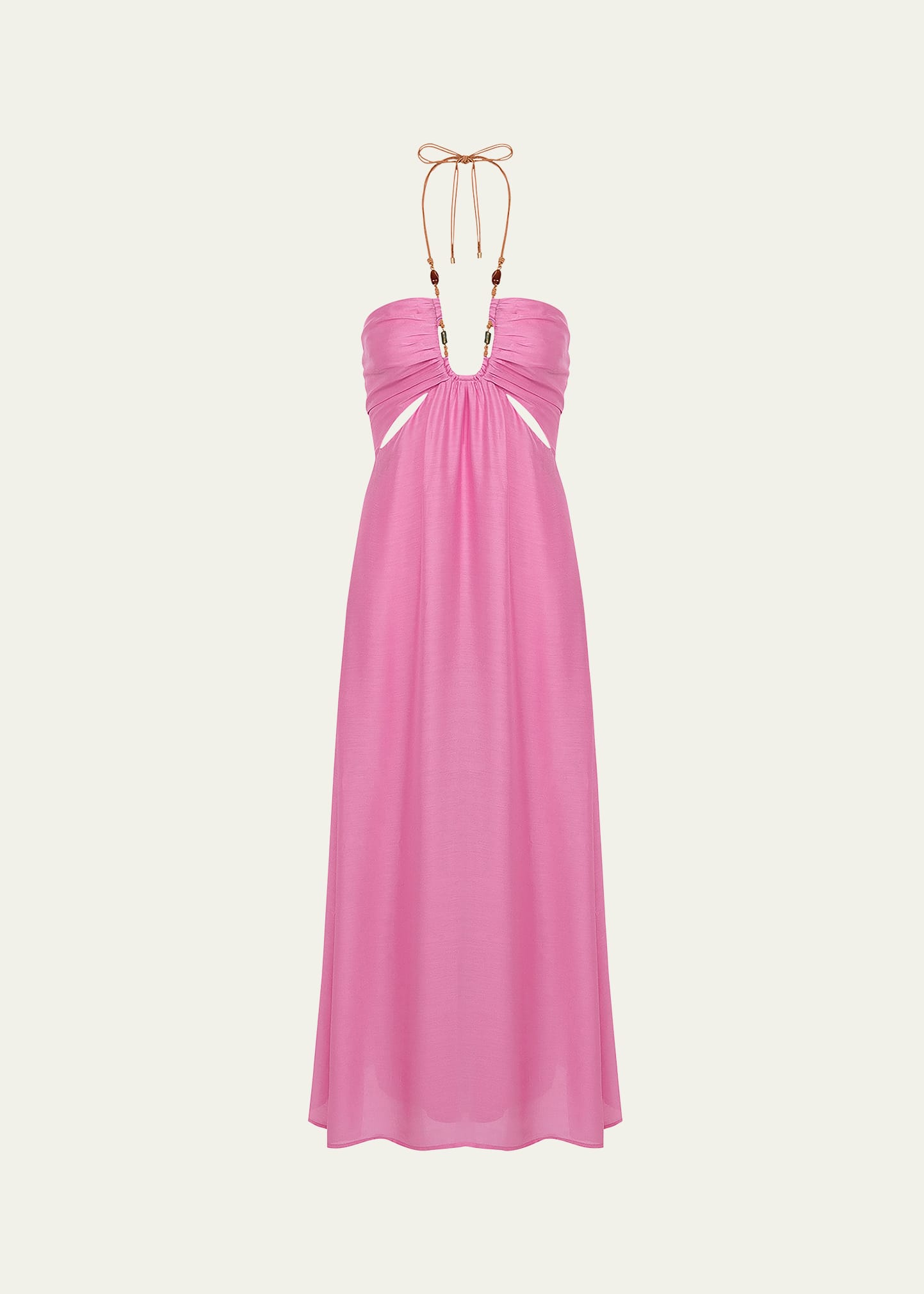 Shop Vix Solid Melina Detail Maxi Dress In Gerbera