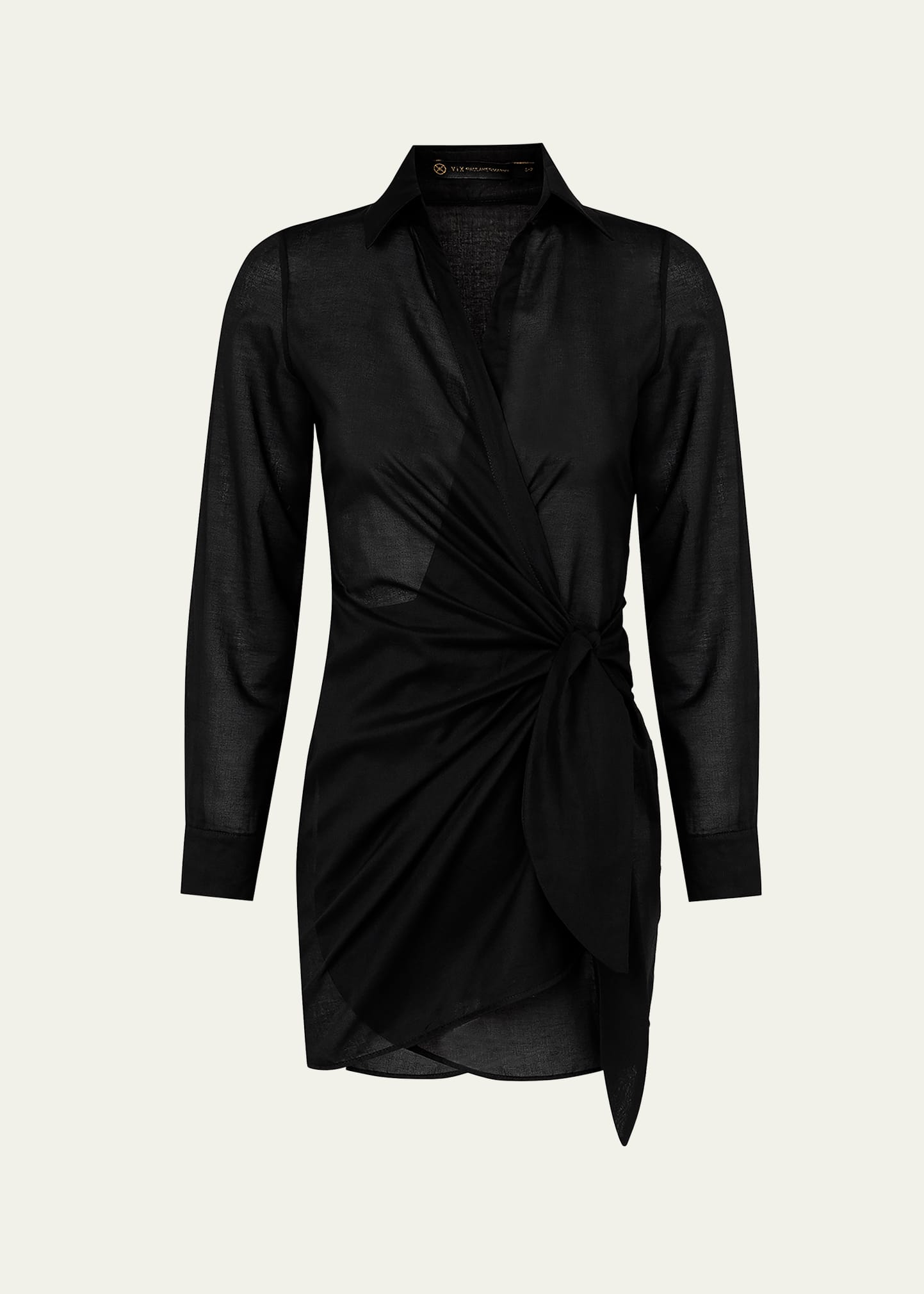 Vix Lia Wrap Dress Swim Cover-up In Black