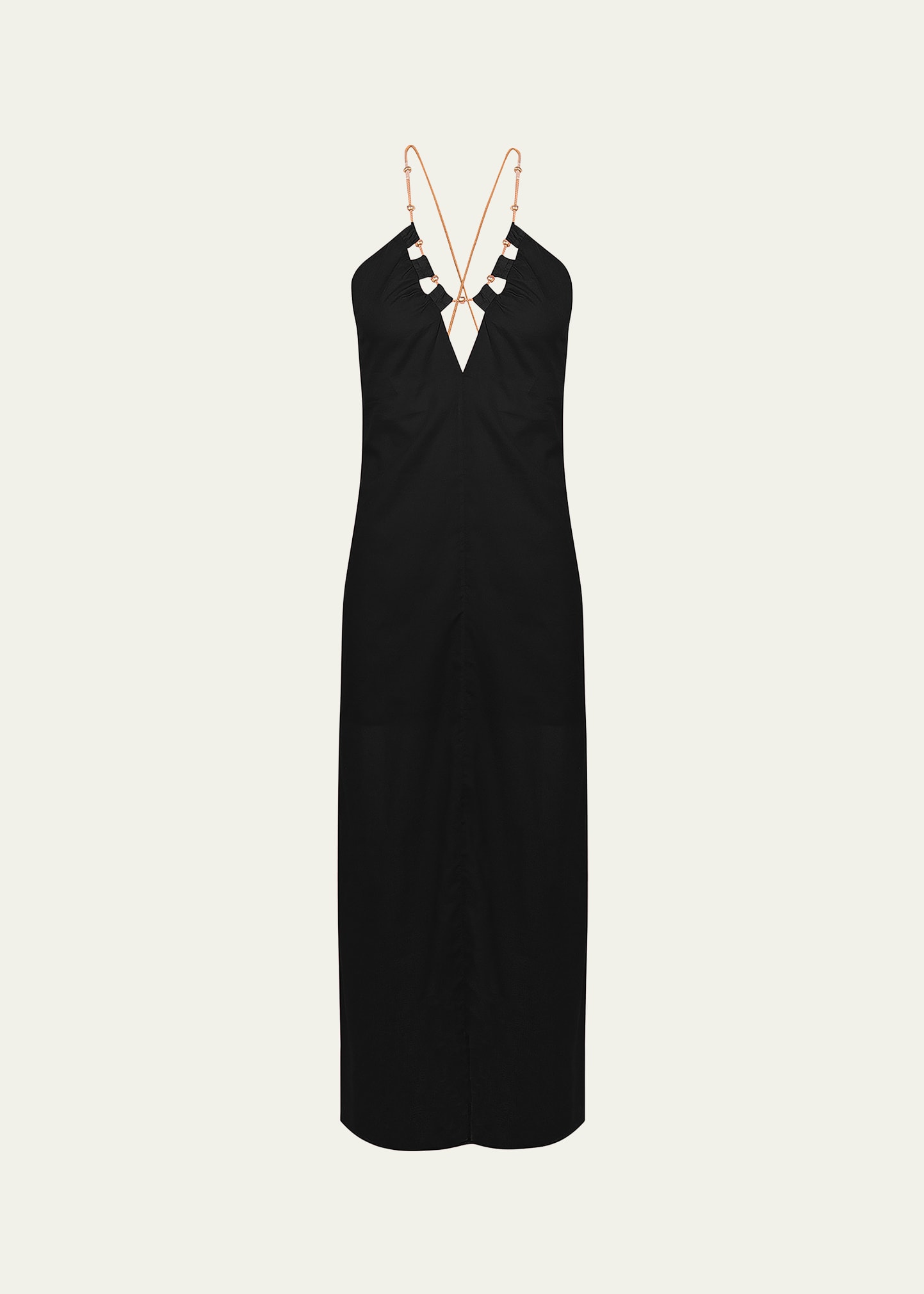Shop Vix Solid Zima Maxi Dress Coverup In Black