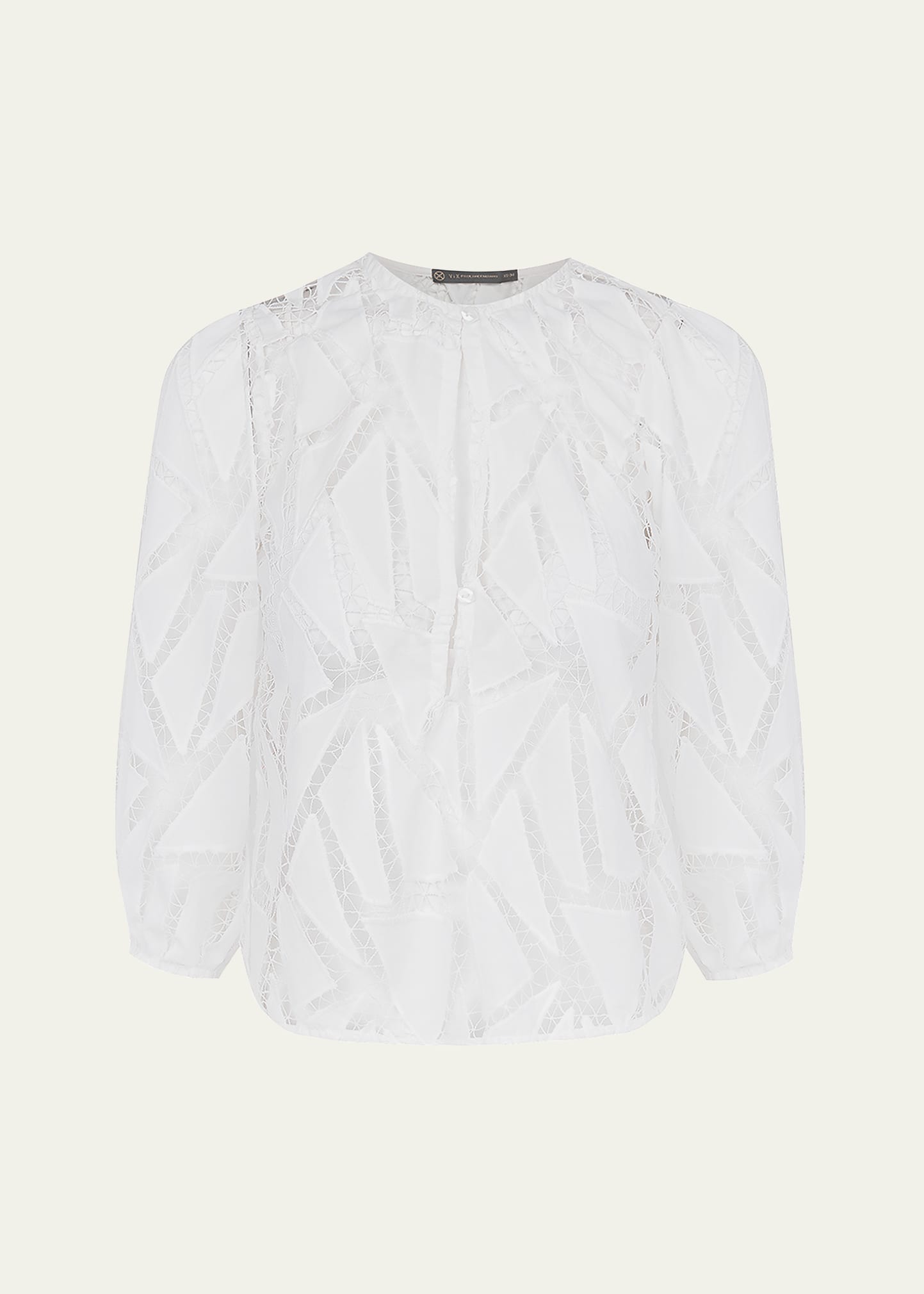 Vix Julieta Geometric Embroidered Blouse In Off White
