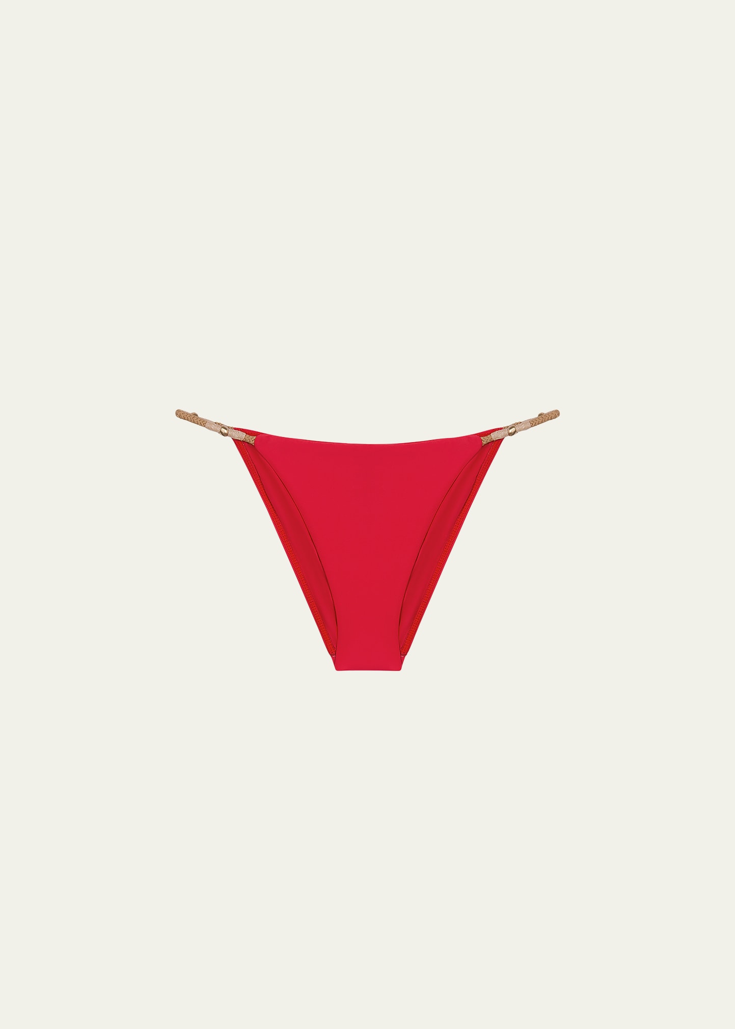 Vix Solid Layla Detail Full Bikini Bottoms In Red