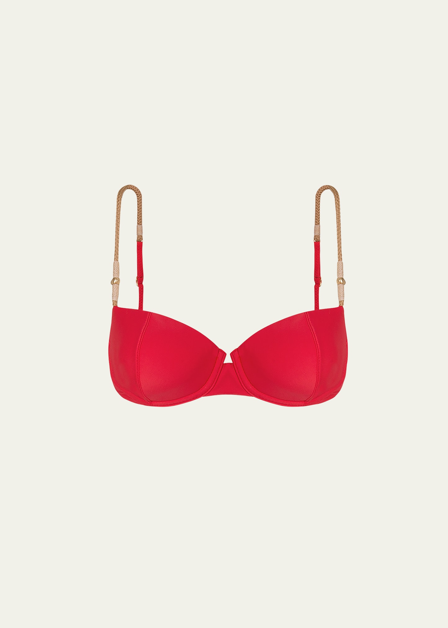 Vix Solid Layla Nissi Bikini Top In Red
