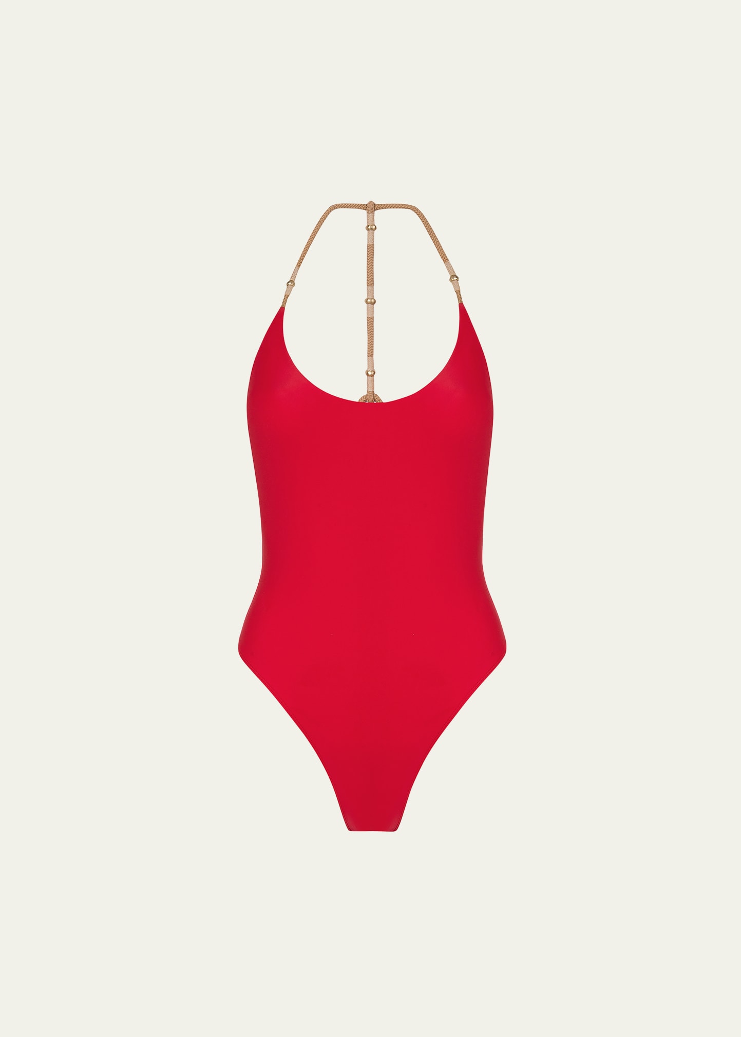 Vix Solid Layla Brazilian One-piece Swimsuit In Red