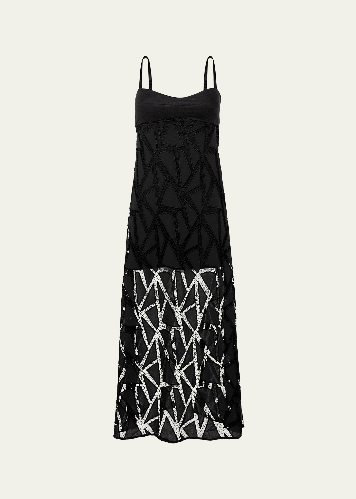 Shop Vix Solid Eleni Embroidered Maxi Dress In Black