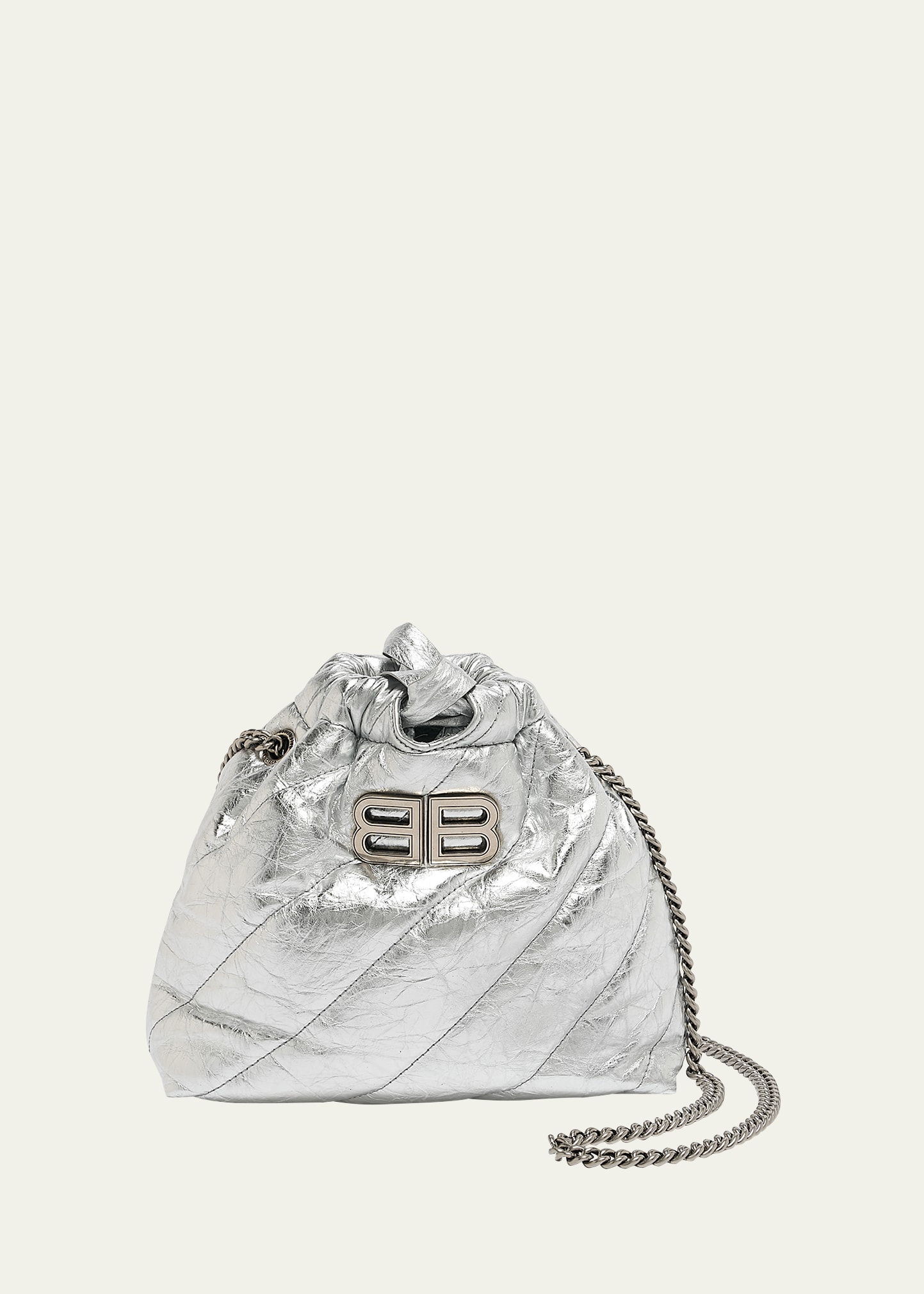 Crush XS Metallic Quilted Bucket Bag