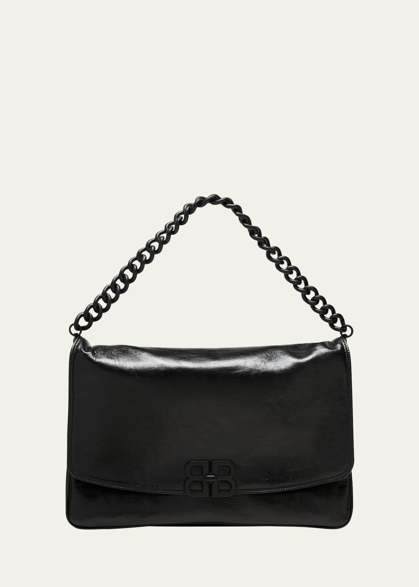Large Flap Leather Shoulder Bag