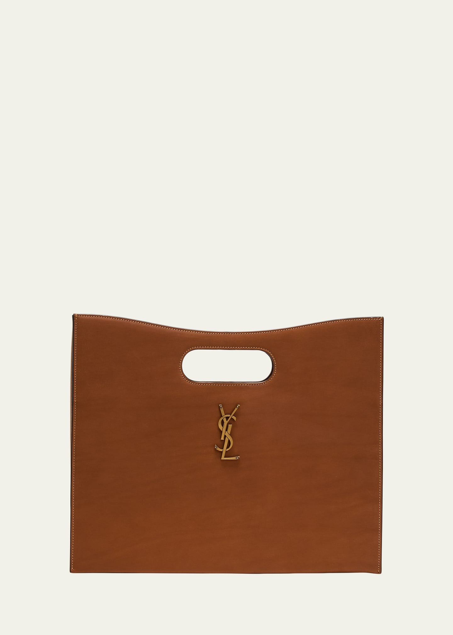 Shop Saint Laurent Le Carre Ysl Top-handle Bag In Leather In Brick