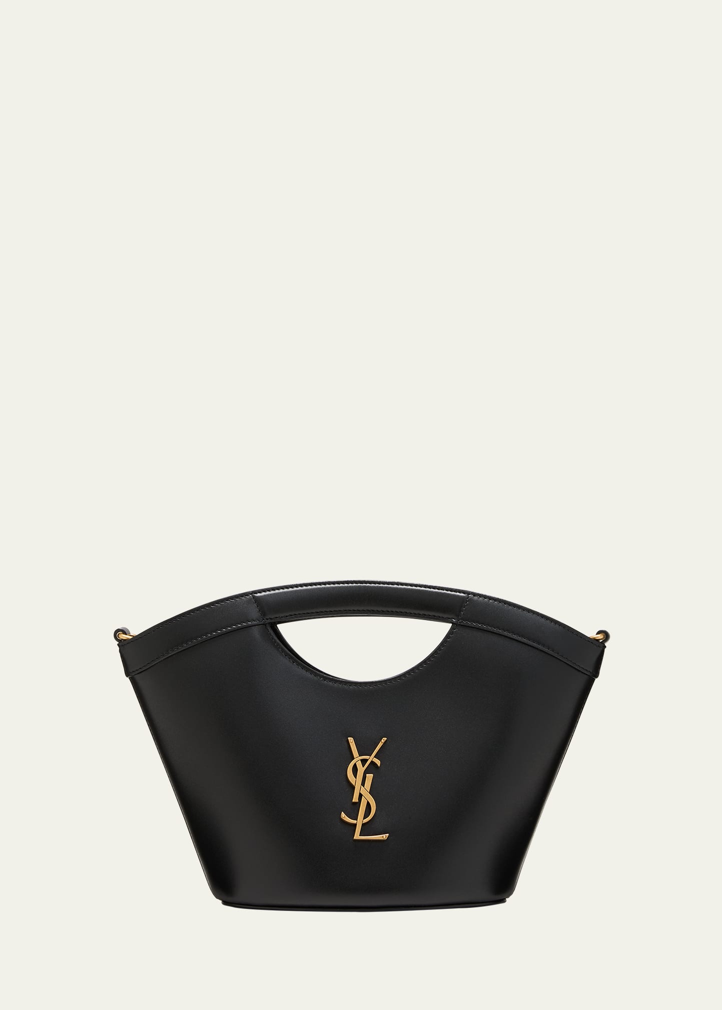 Saint Laurent Mini Ysl Top-handle Bag In Leather In Black